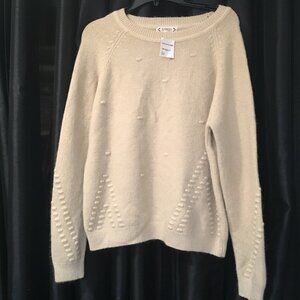NWT Nanette Lepore beige sweater soft fall winter Large